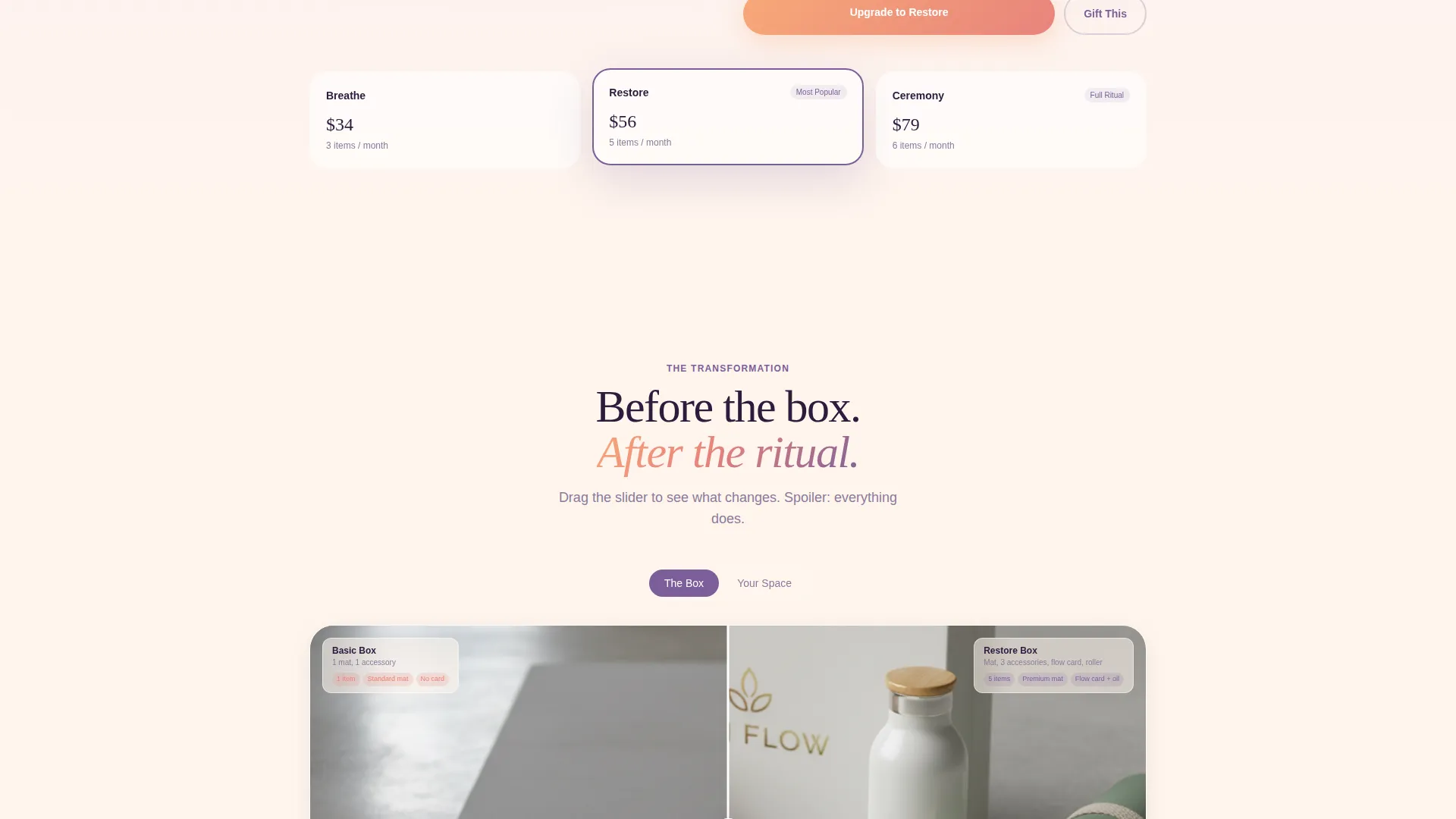 Yoga Subscription Box Landing Page Template