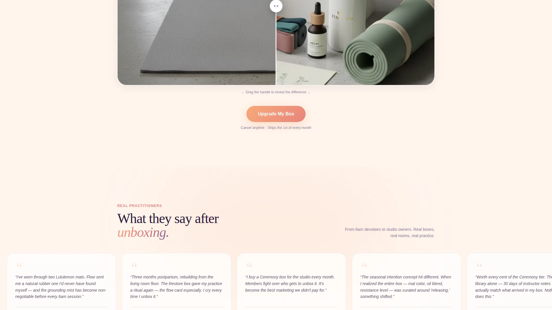 Yoga Subscription Box Landing Page Template