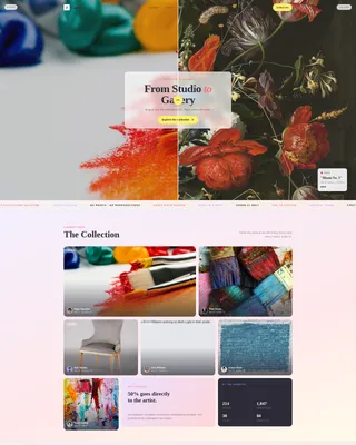 Youth Art Gallery Bento Grid Landing Page Template