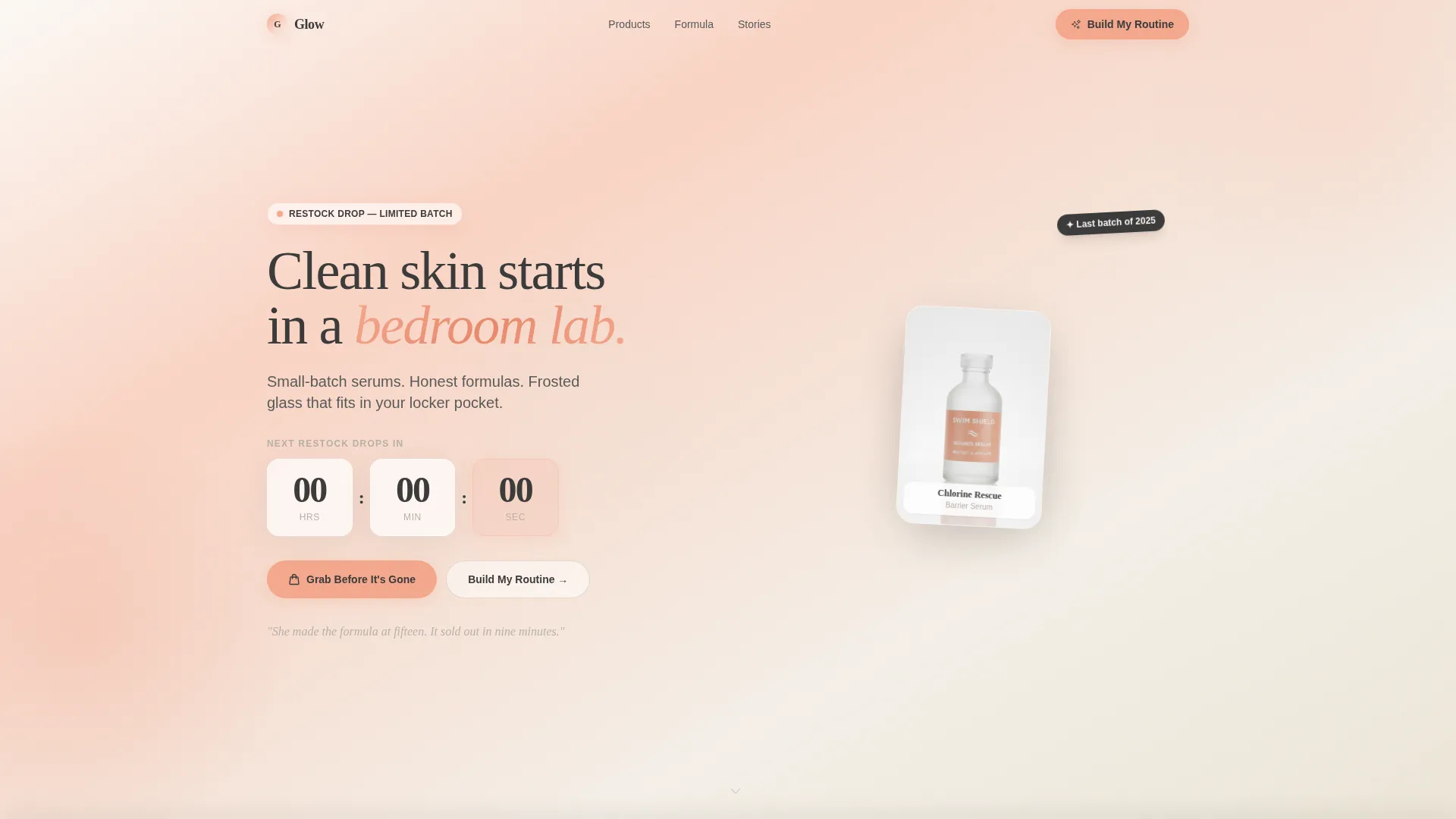 Clean Beauty Landing Page Template for Indie Brands