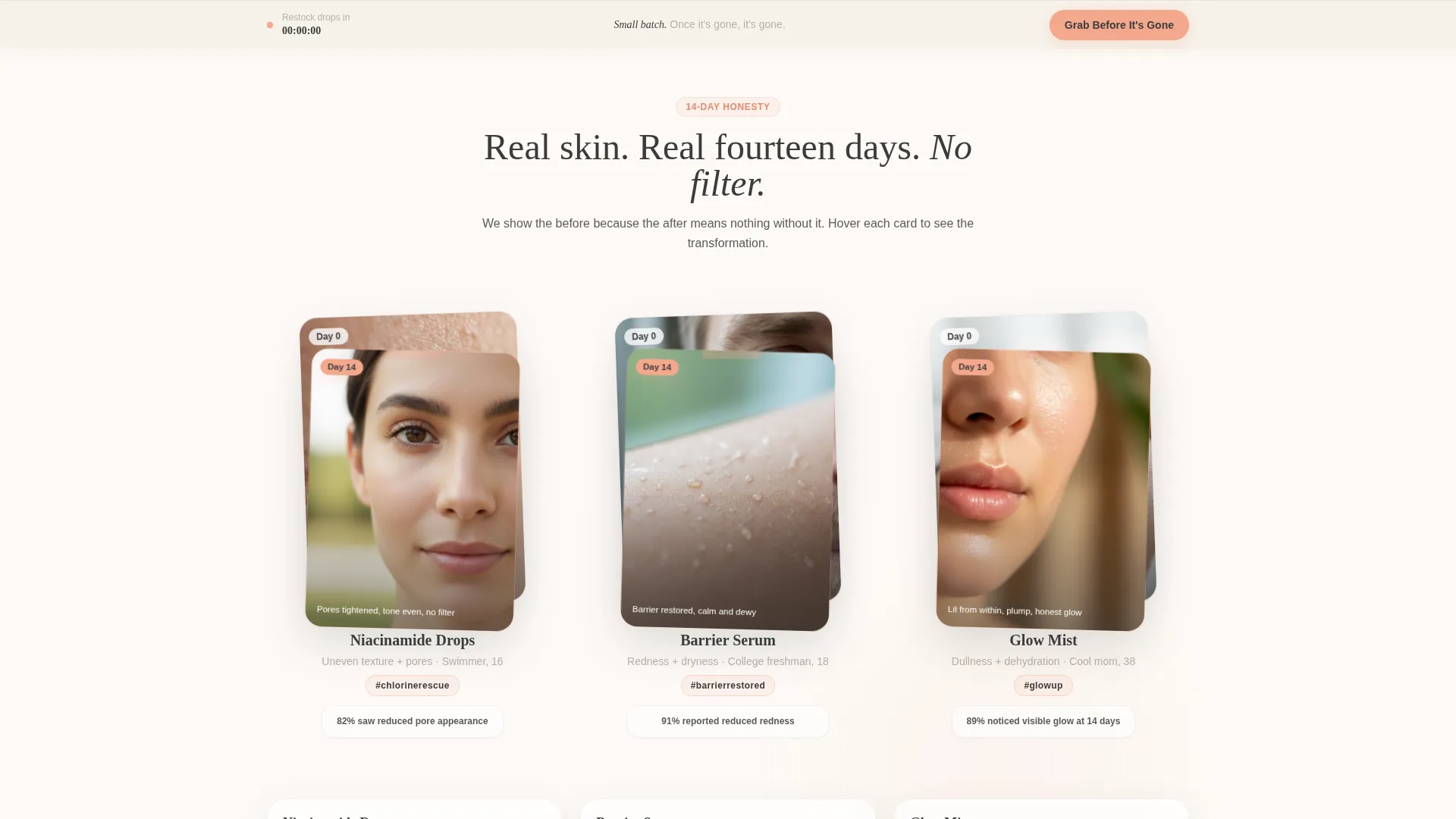 Clean Beauty Landing Page Template for Indie Brands