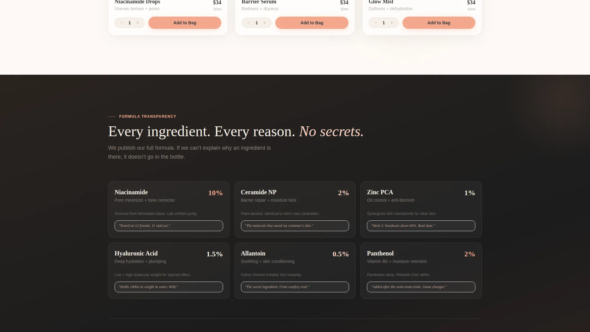 Clean Beauty Landing Page Template for Indie Brands
