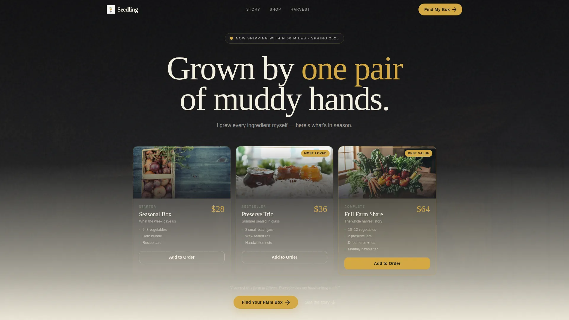 Artisan Farm-to-Door Landing Page Template