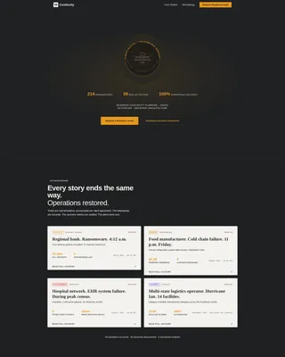 Business Continuity Planning Landing Page Template