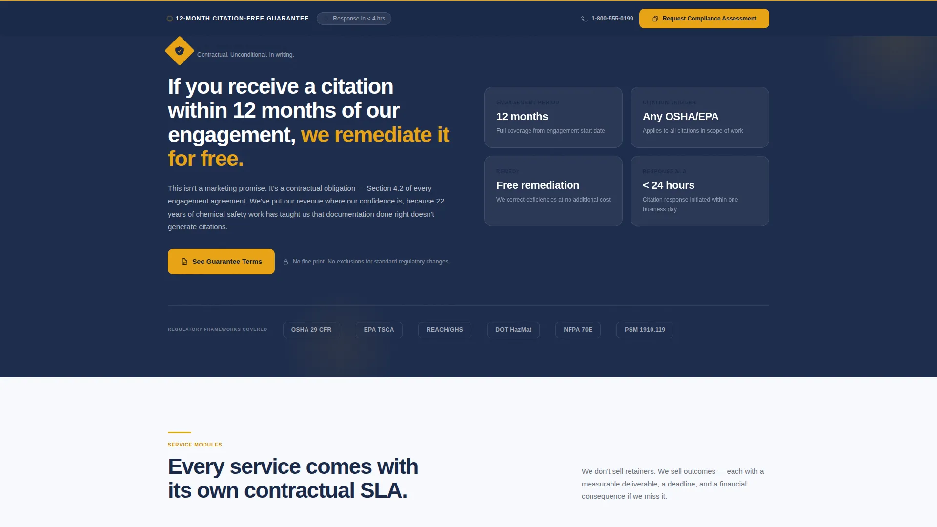 Chemical Safety Consultancy Landing Page Template