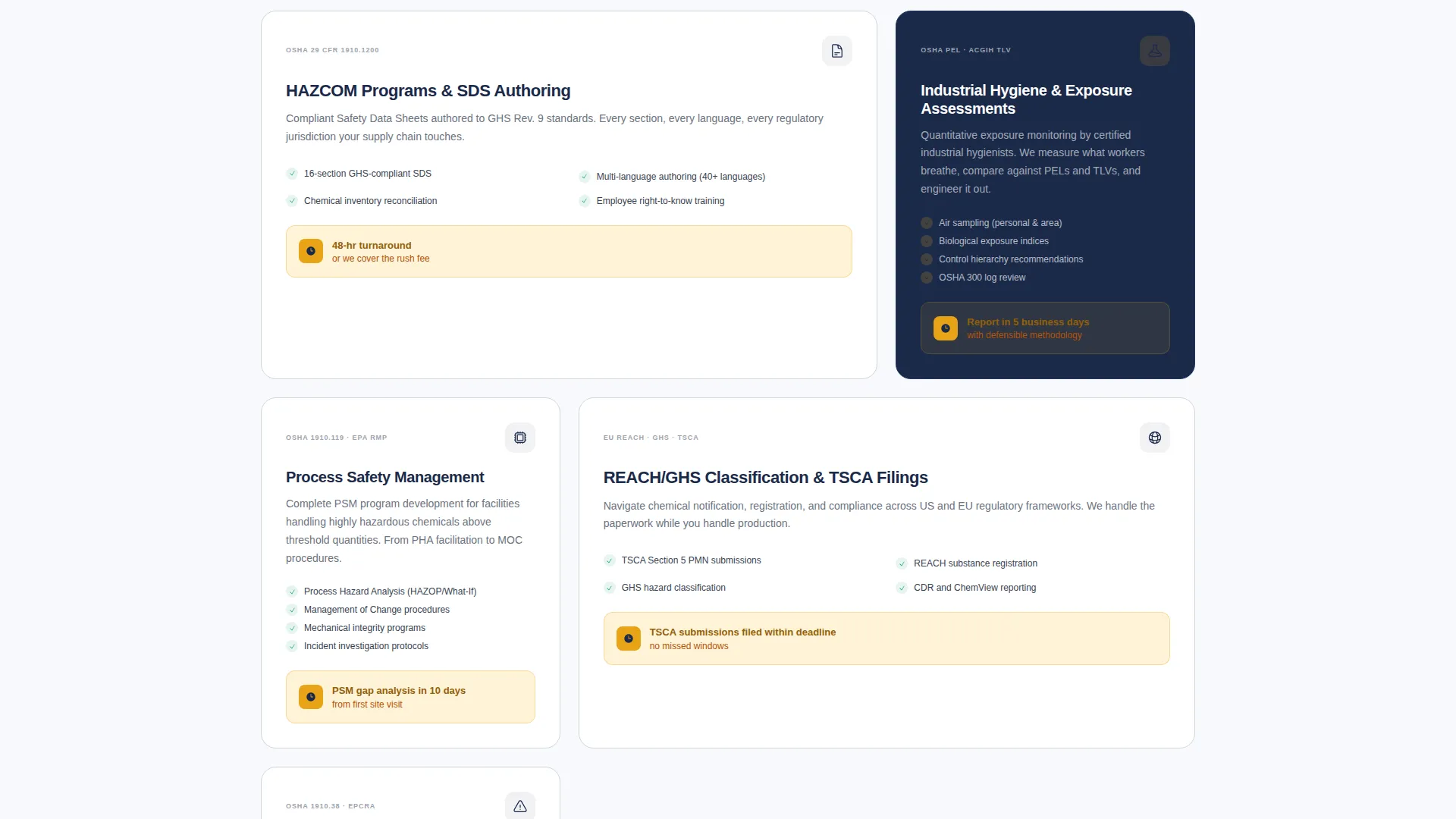 Chemical Safety Consultancy Landing Page Template