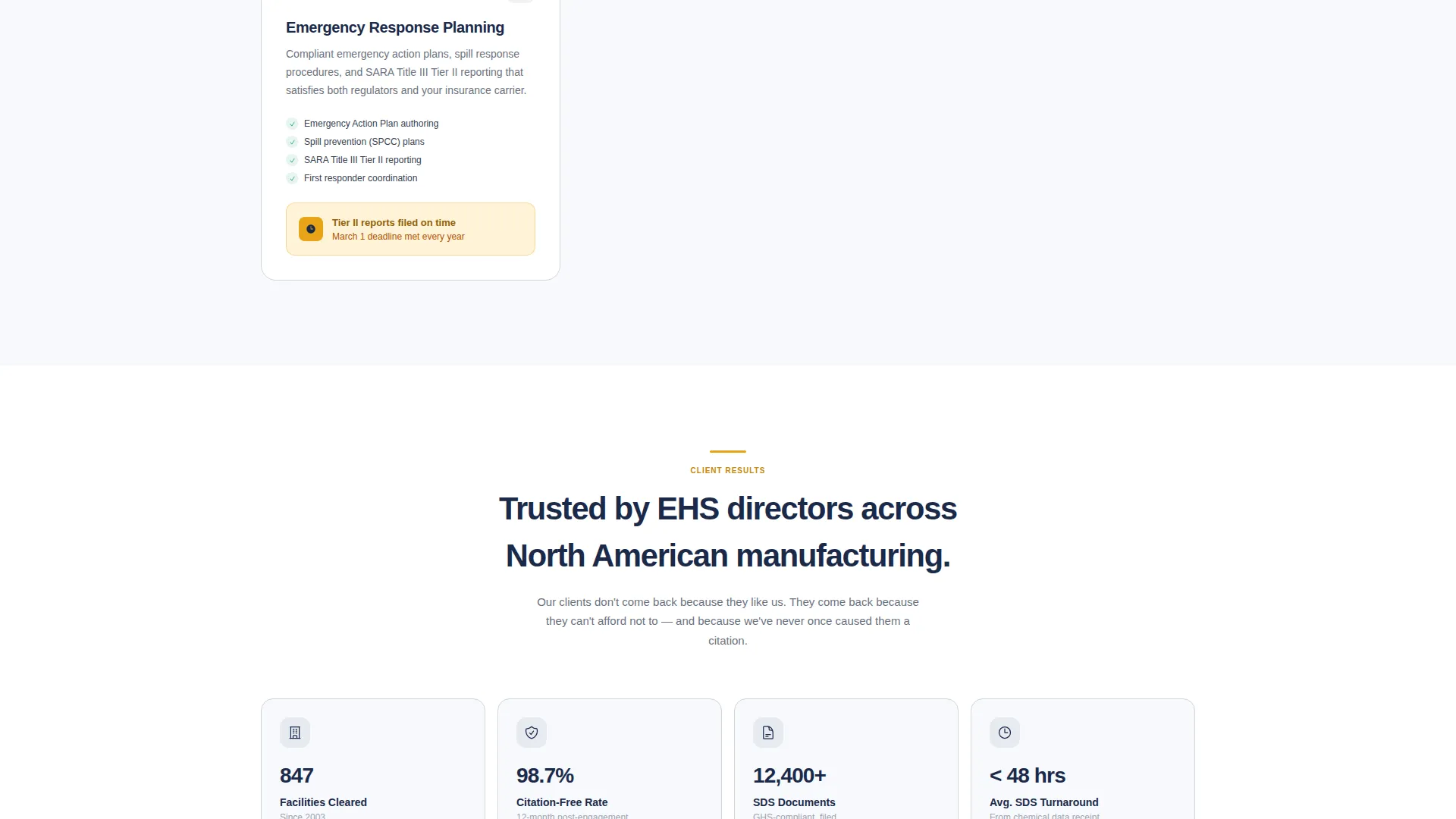 Chemical Safety Consultancy Landing Page Template