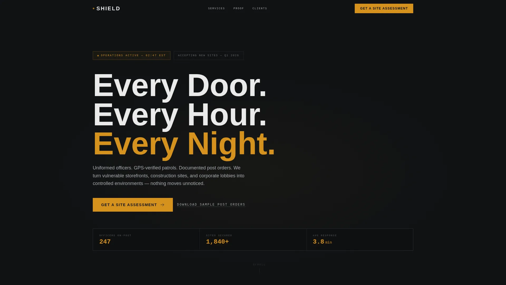 Commercial Security Service Landing Page Template
