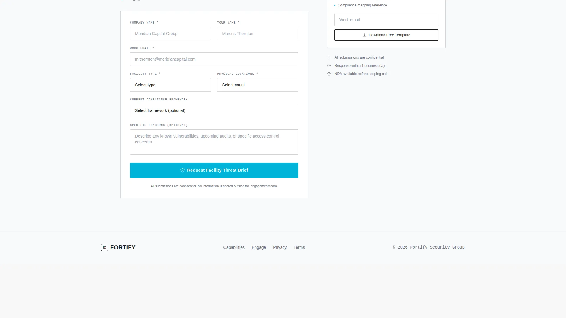 Physical Security Red Team Landing Page Template