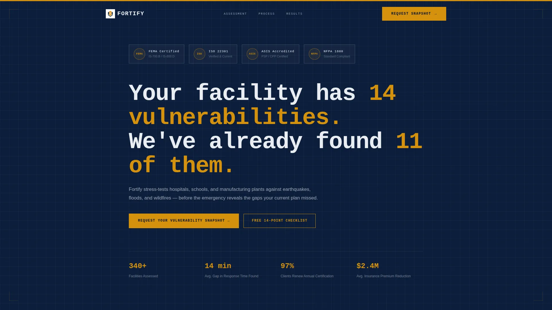 Emergency Preparedness Consulting Landing Page Template