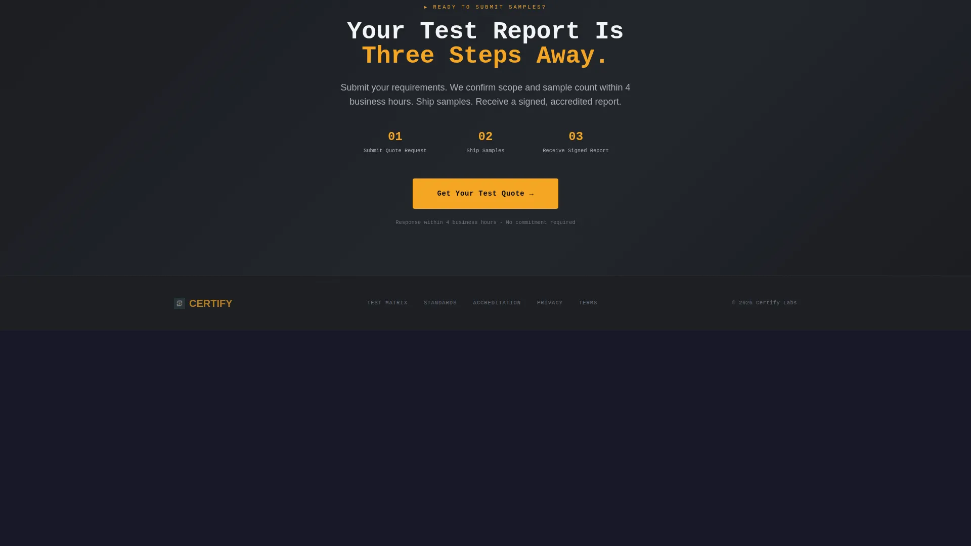 Electrical Safety Testing Lab Landing Page Template