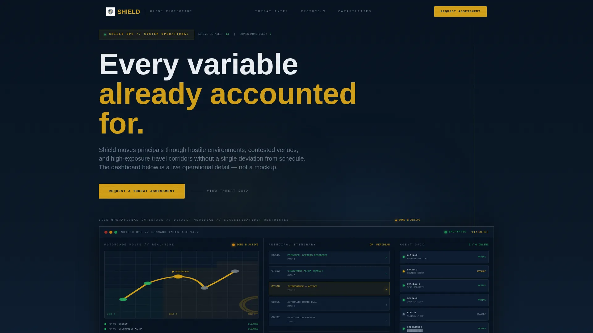 Executive Protection Landing Page Template