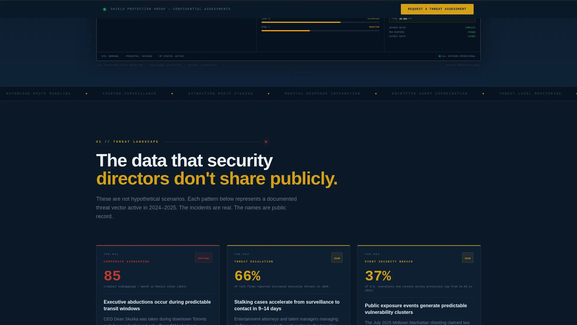 Executive Protection Landing Page Template