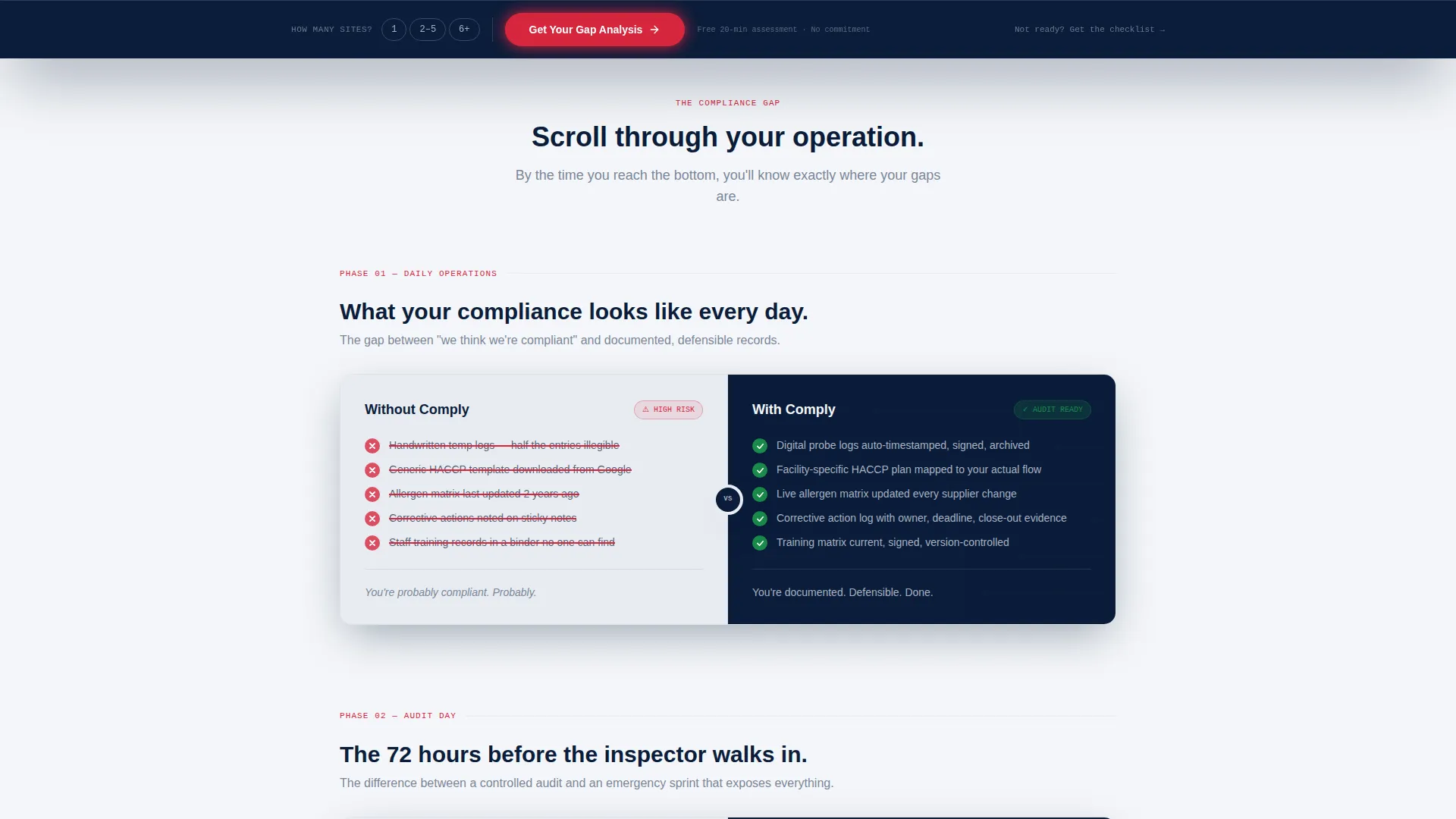 Food Safety Consultant Landing Page Template