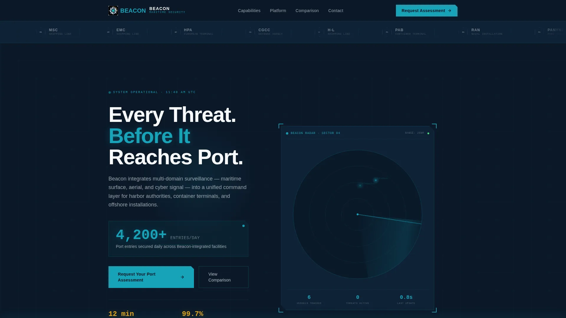 Maritime Port Security Landing Page Template