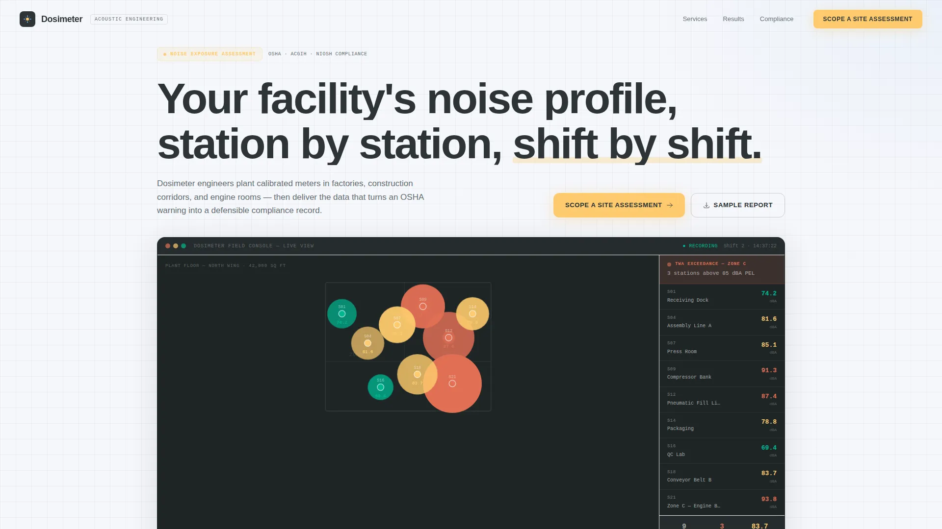 Noise Assessment Landing Page Template