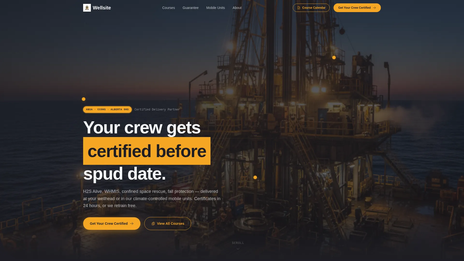 Oil & Gas Safety Training Landing Page Template