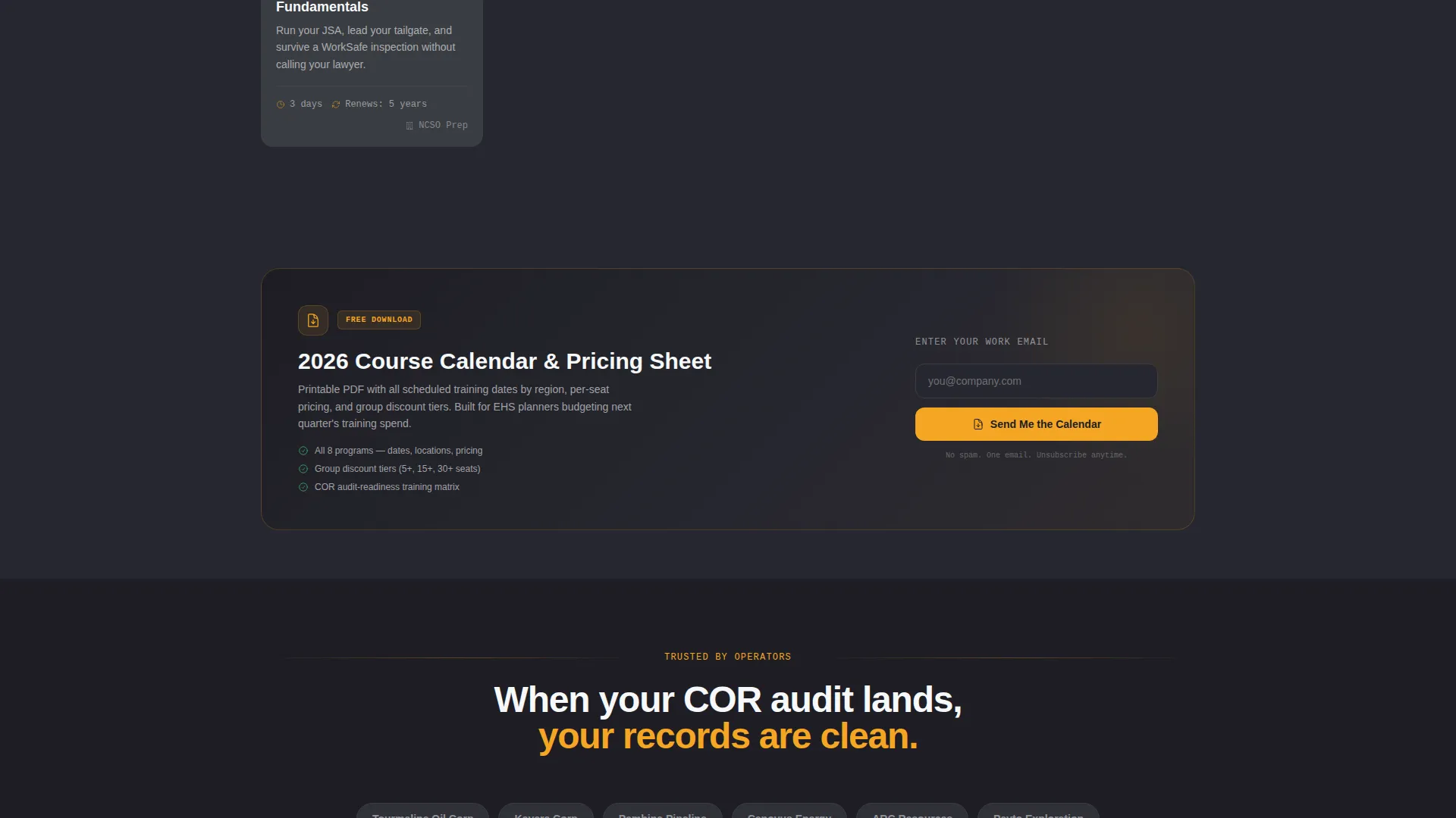 Oil & Gas Safety Training Landing Page Template