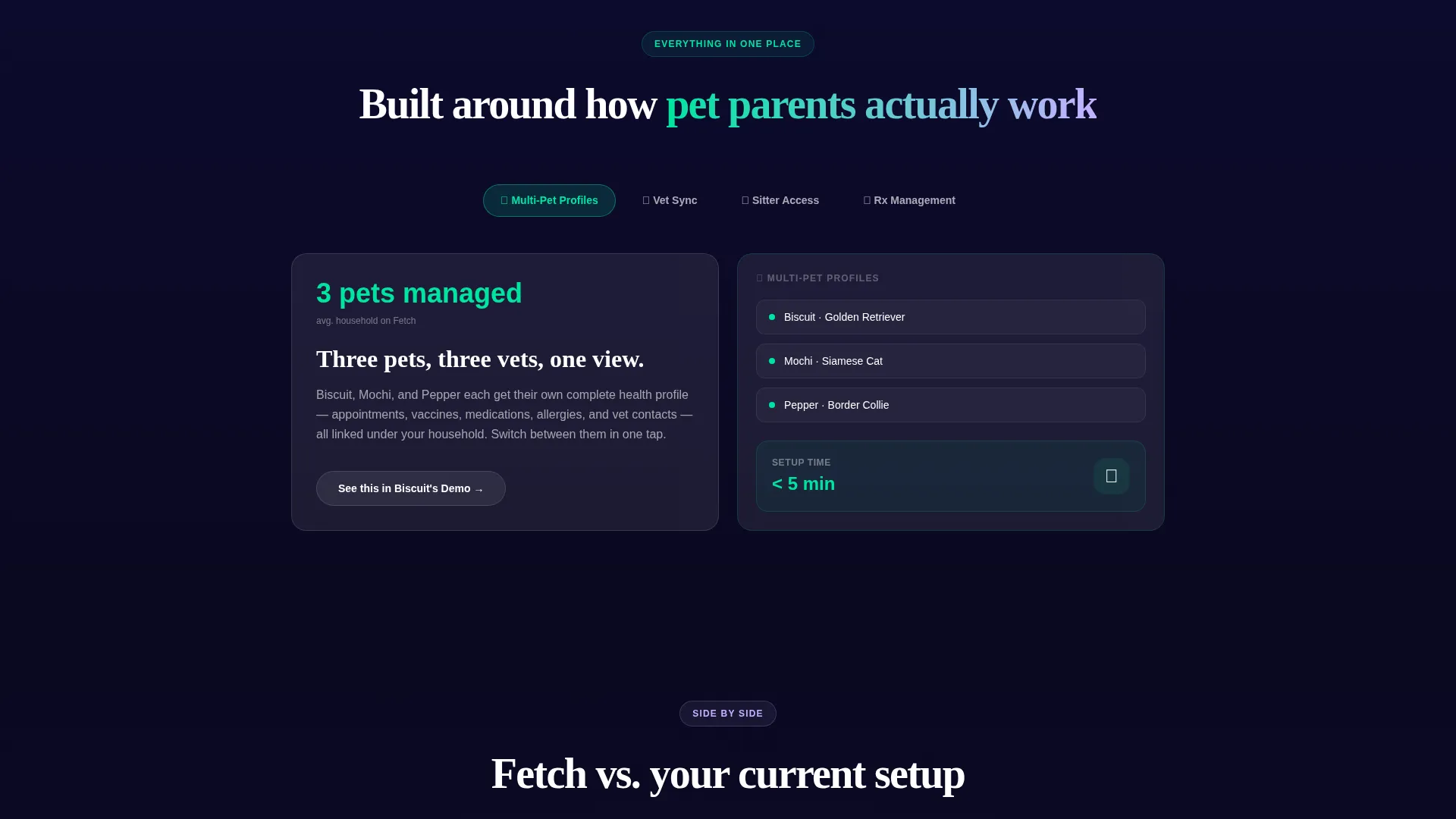 Pet Care Portal Landing Page Template
