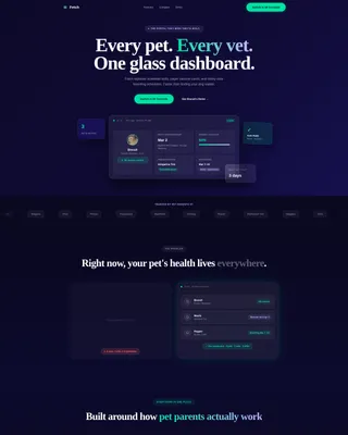 Pet Care Portal Landing Page Template