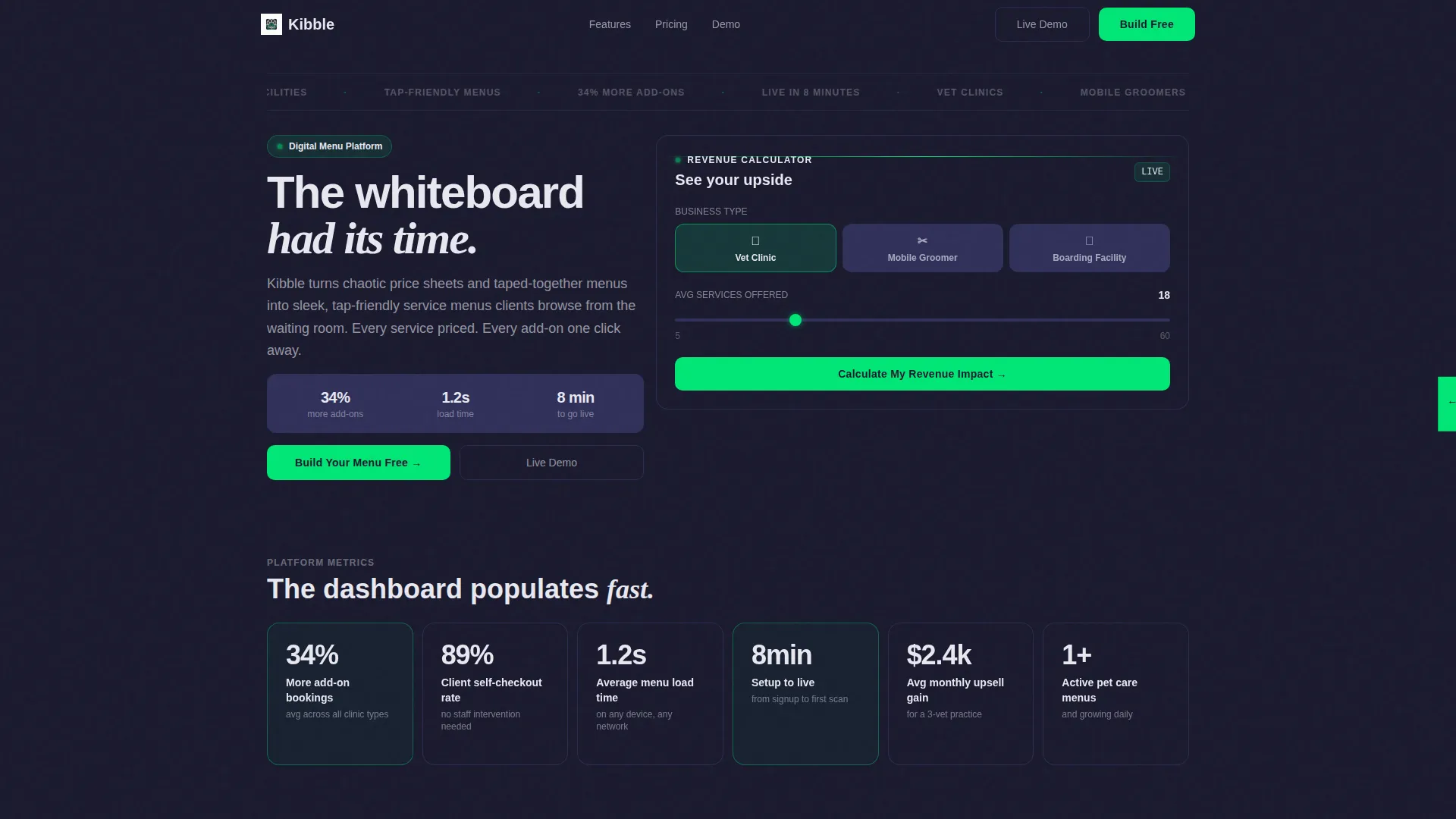 Pet Care Digital Presence Cost Estimator Website Template