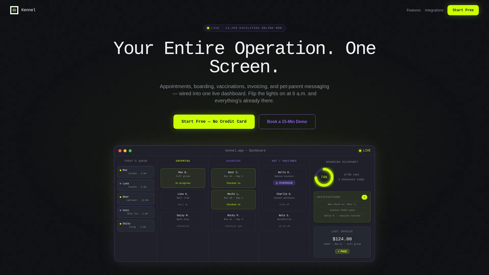 Pet Care ERP Landing Page Template