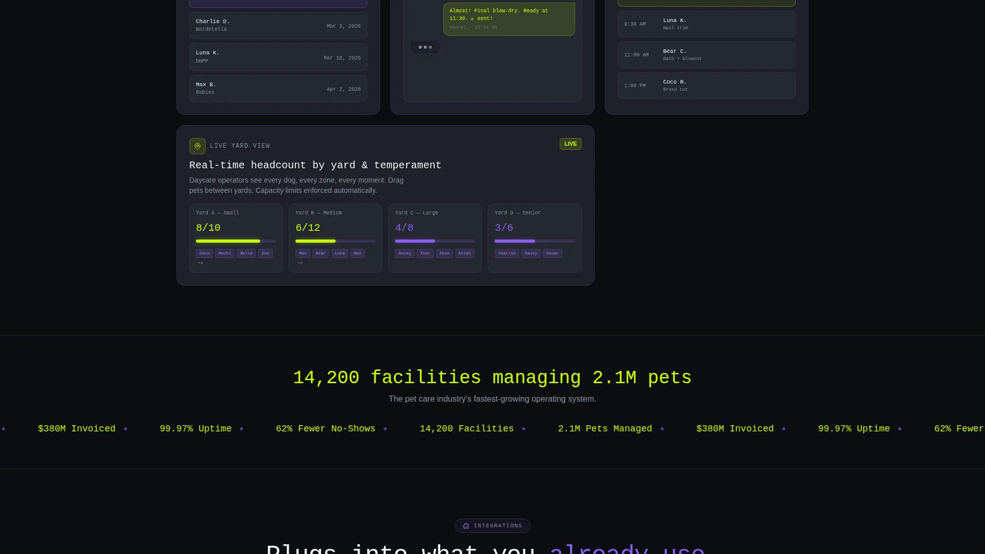Pet Care ERP Landing Page Template