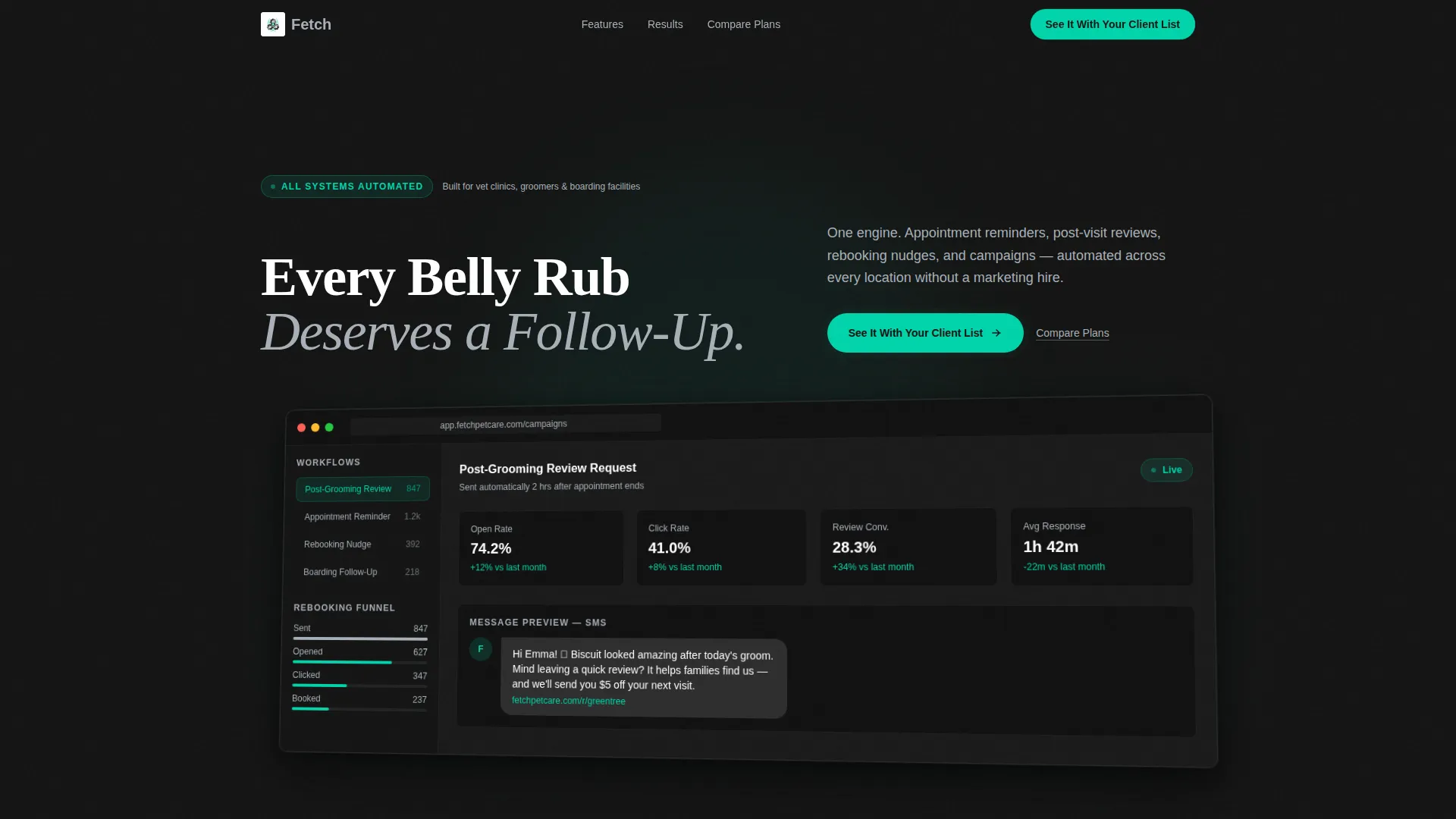 Pet Care Marketing Automation Landing Page Template