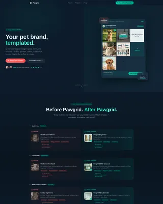 Specialist Pet Care Digital Presence Professional Website Template