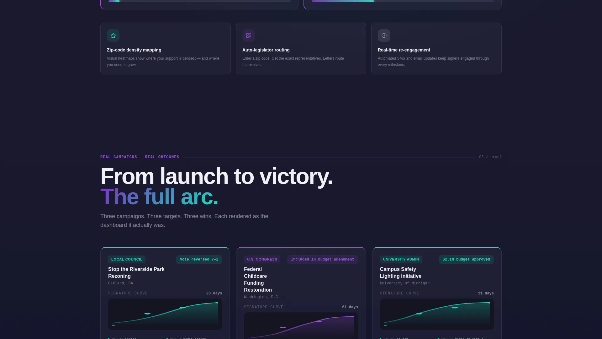 Advocacy Landing Page Template - Dashboard Pro
