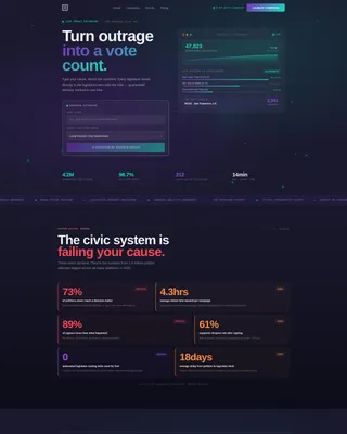 Advocacy Landing Page Template - Dashboard Pro