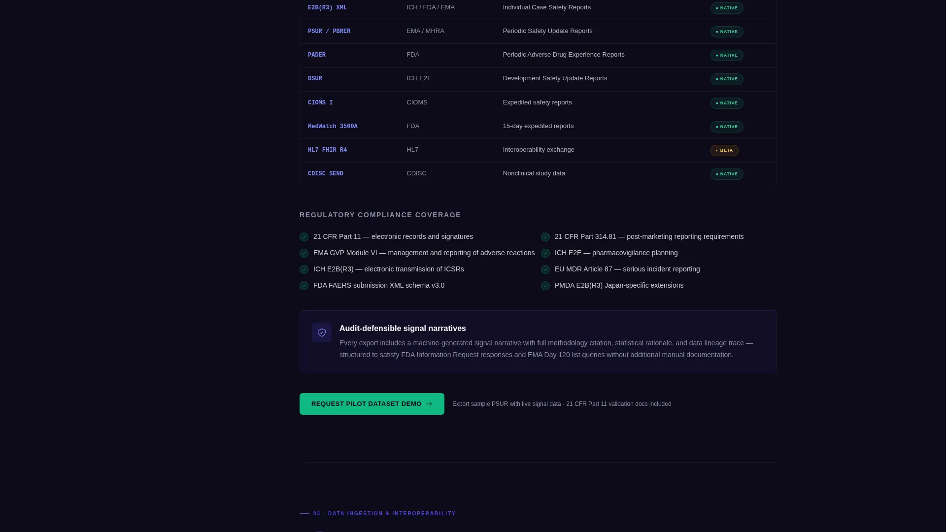 Pharmacovigilance AI Analytics Landing Page Template