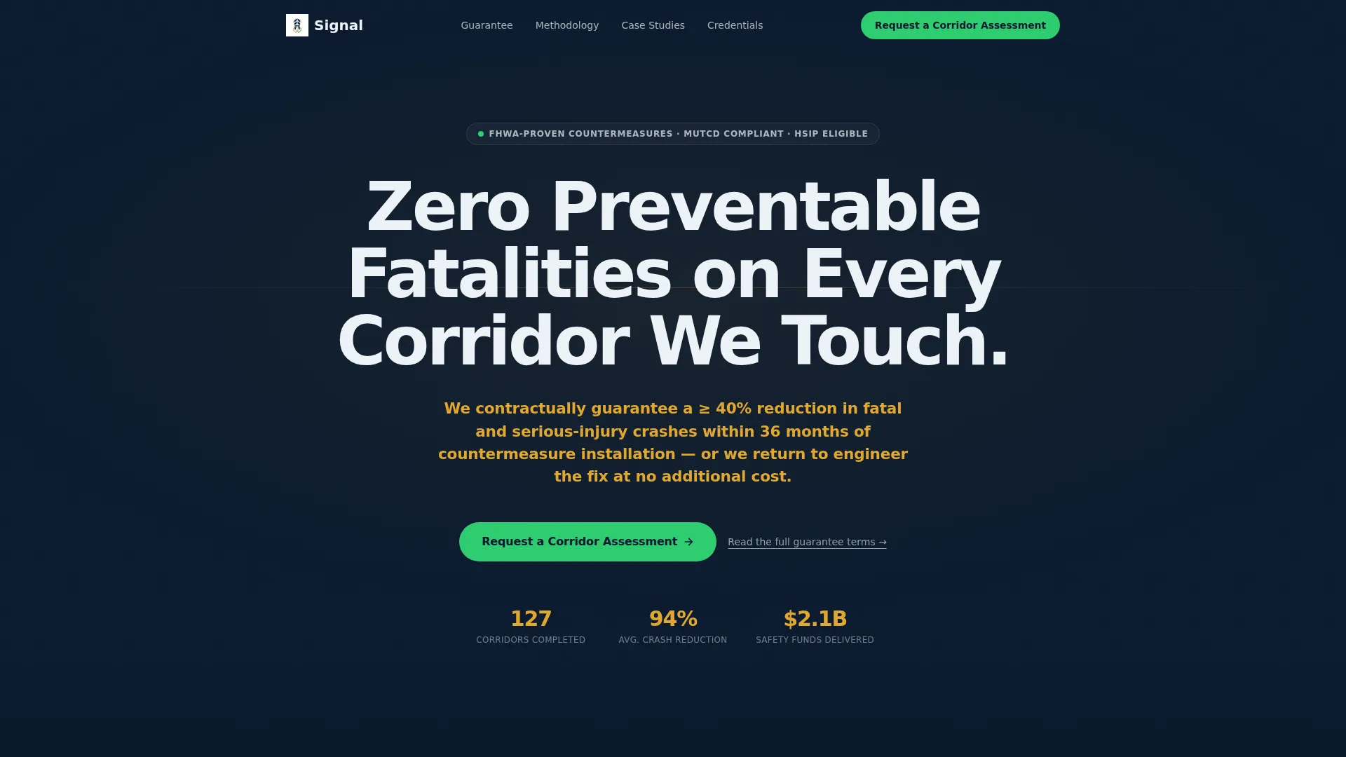 Traffic Safety Landing Page Template for Engineering Firms