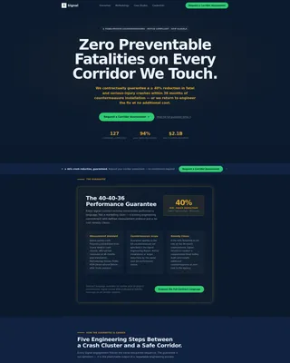 Traffic Safety Landing Page Template for Engineering Firms