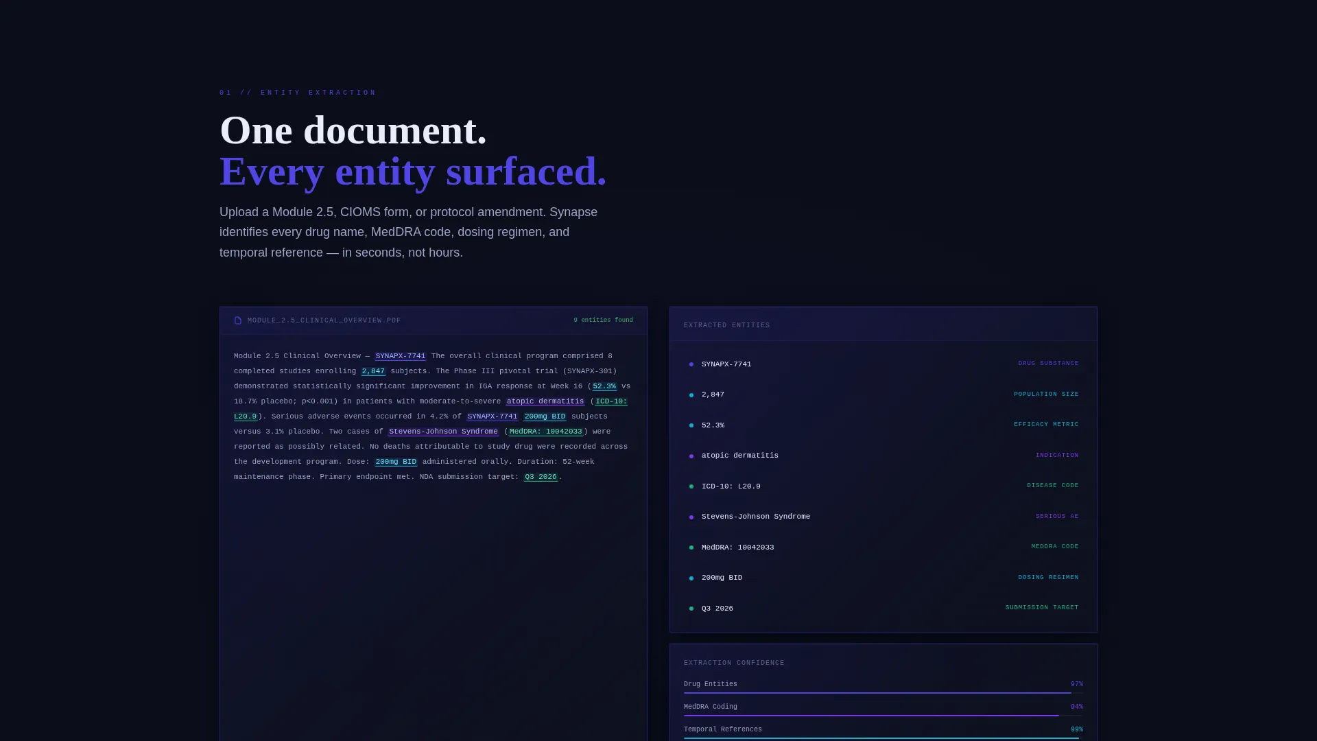 Pharmaceutical AI Document Processing Landing Page