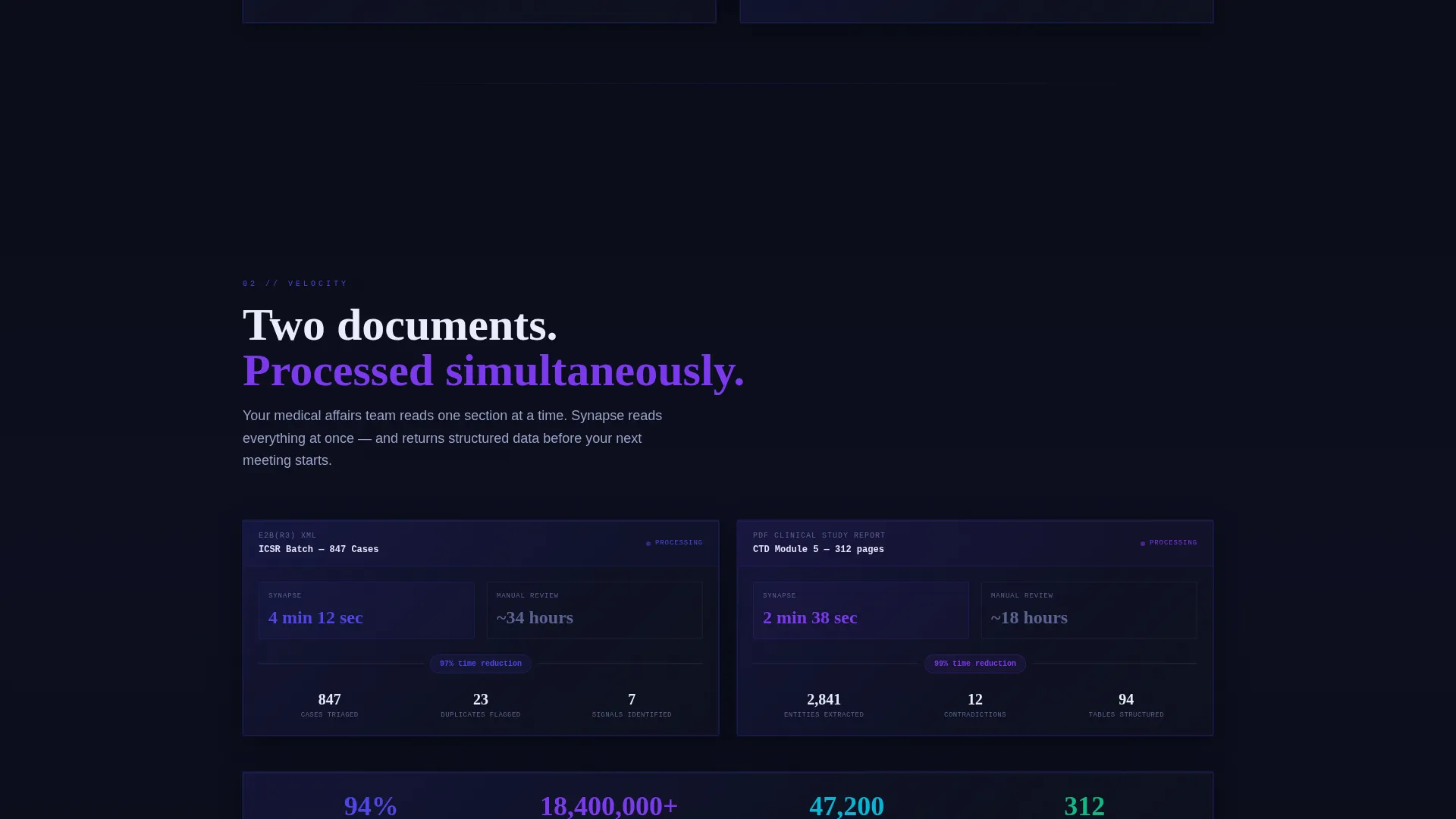 Pharmaceutical AI Document Processing Landing Page