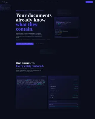 Pharmaceutical AI Document Processing Landing Page