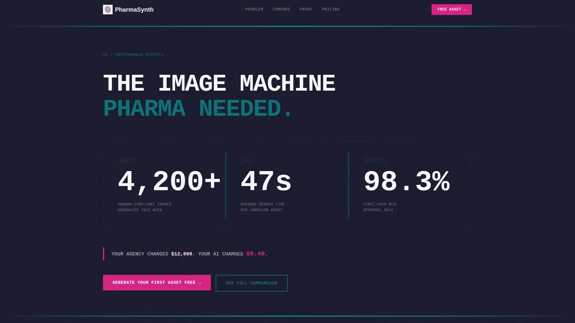 Pharmaceutical AI Image Generator Landing Page