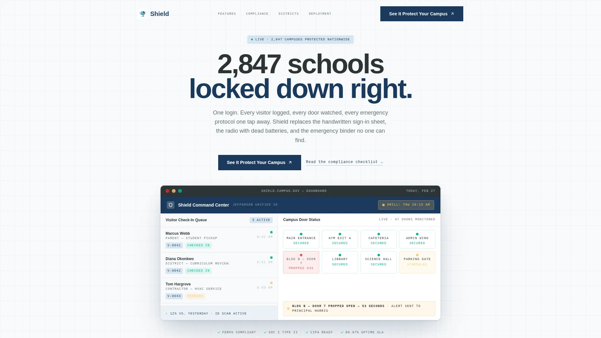 Campus Security Landing Page Template