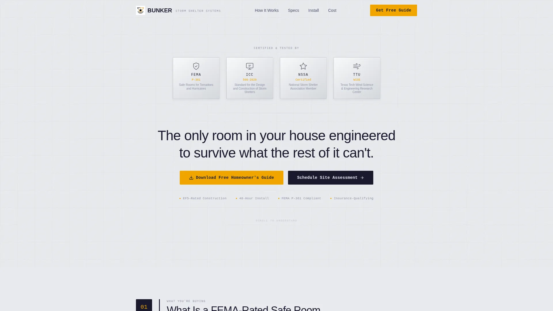 Storm Shelter & Safe Room Installer Landing Page Template