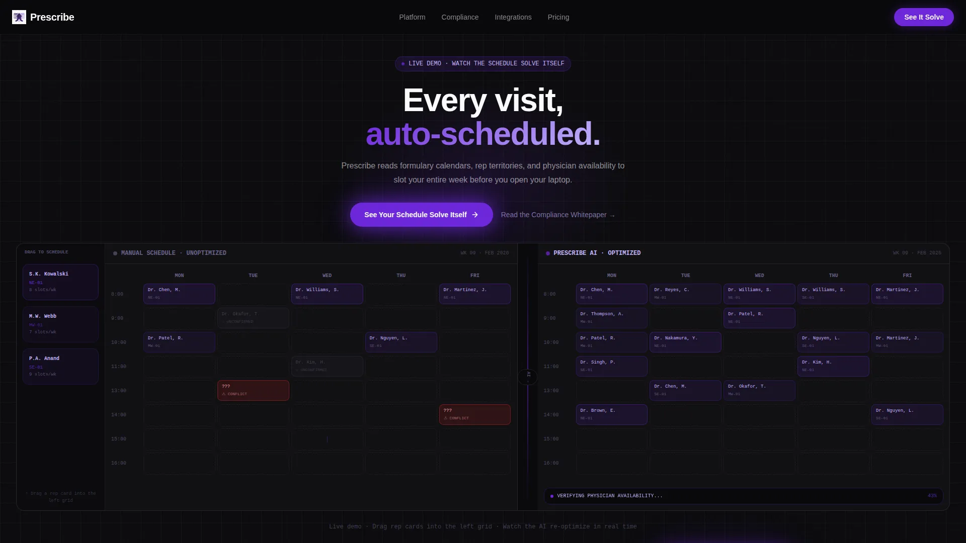 Pharmaceutical AI Scheduling Landing Page Template