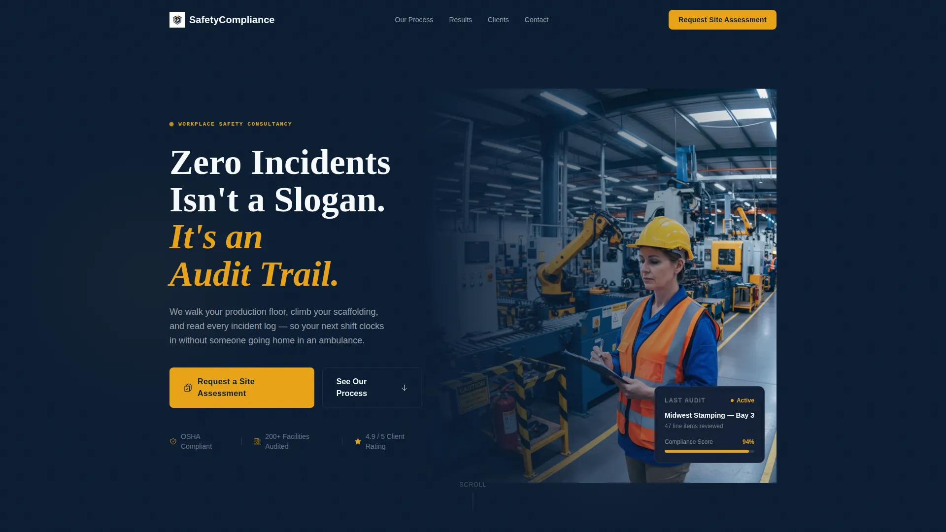 Safety Consulting Landing Page Template