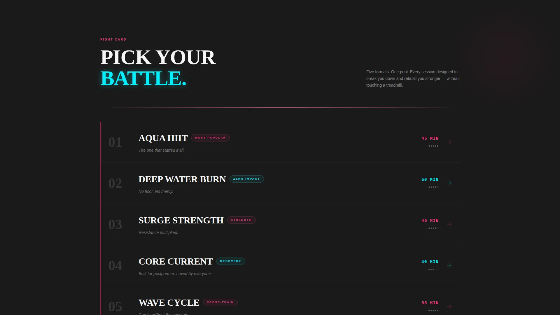 Aqua Fitness Center Landing Page Template