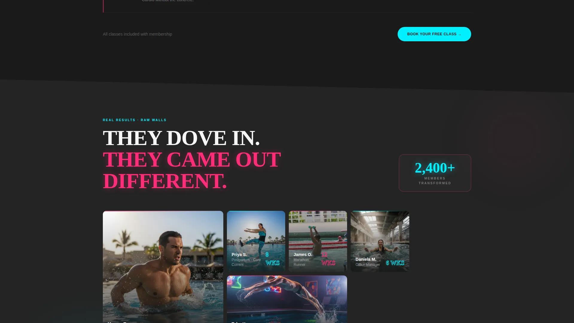 Aqua Fitness Center Landing Page Template