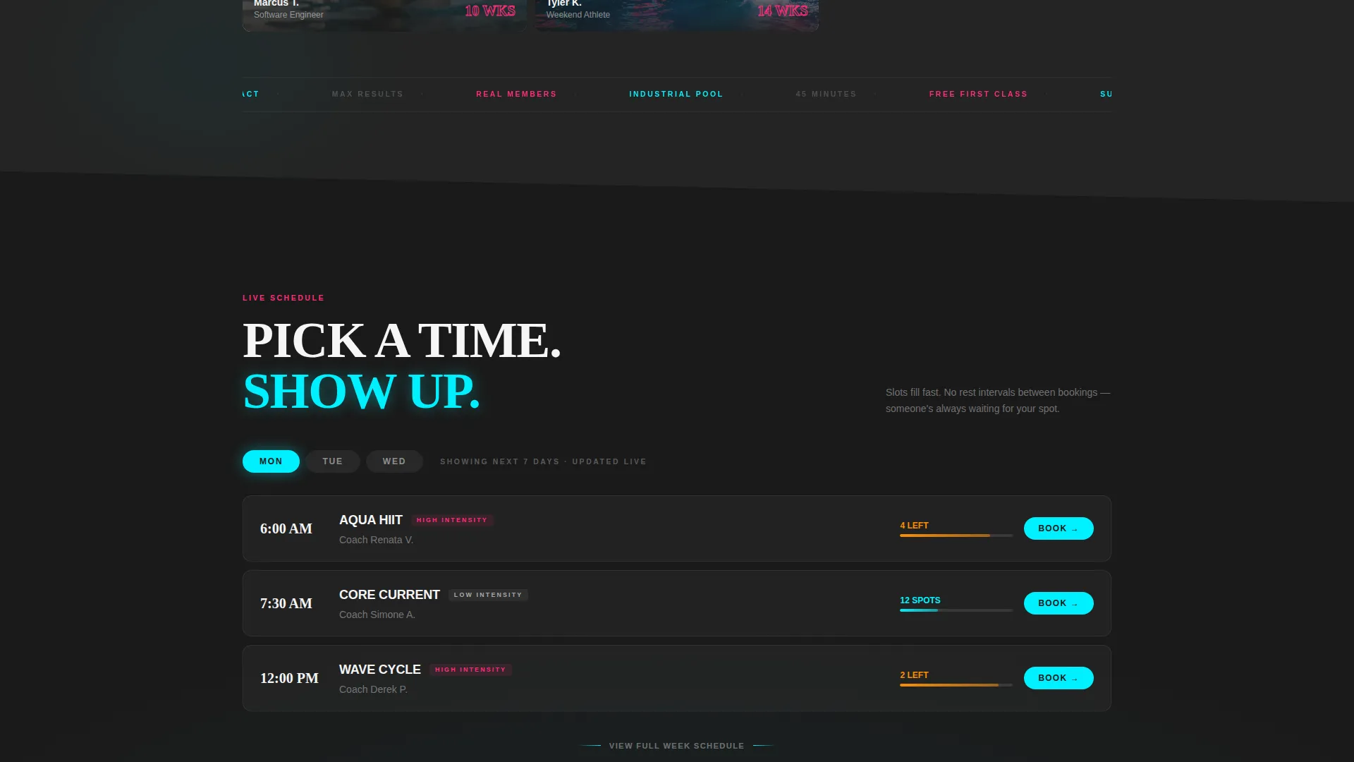 Aqua Fitness Center Landing Page Template
