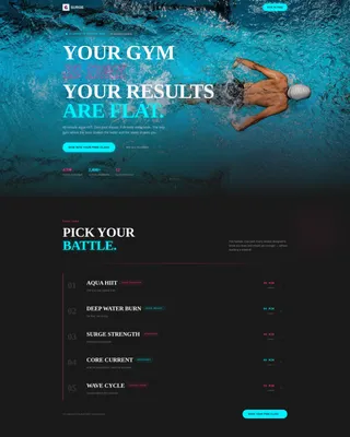 Aqua Fitness Center Landing Page Template