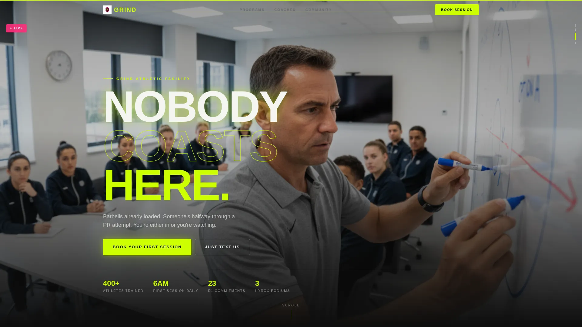 Athletic Training Facility Landing Page Template