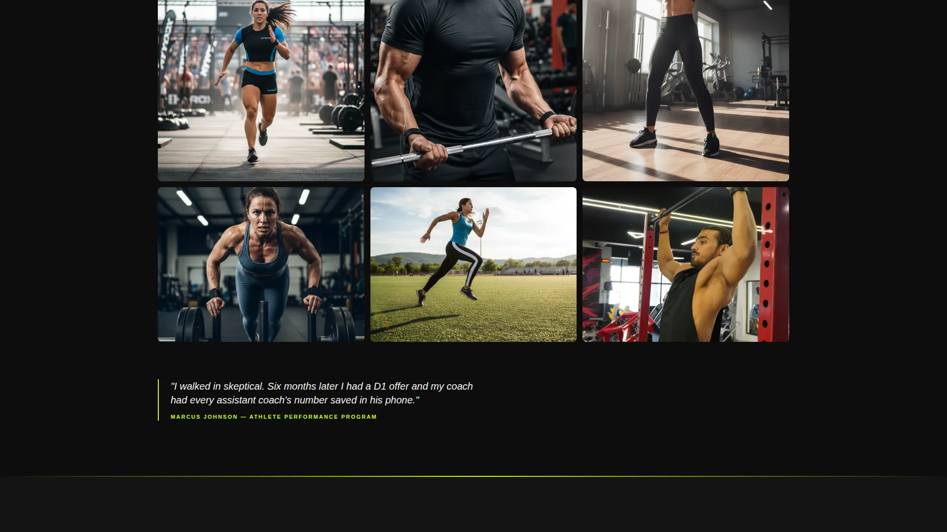 Athletic Training Facility Landing Page Template