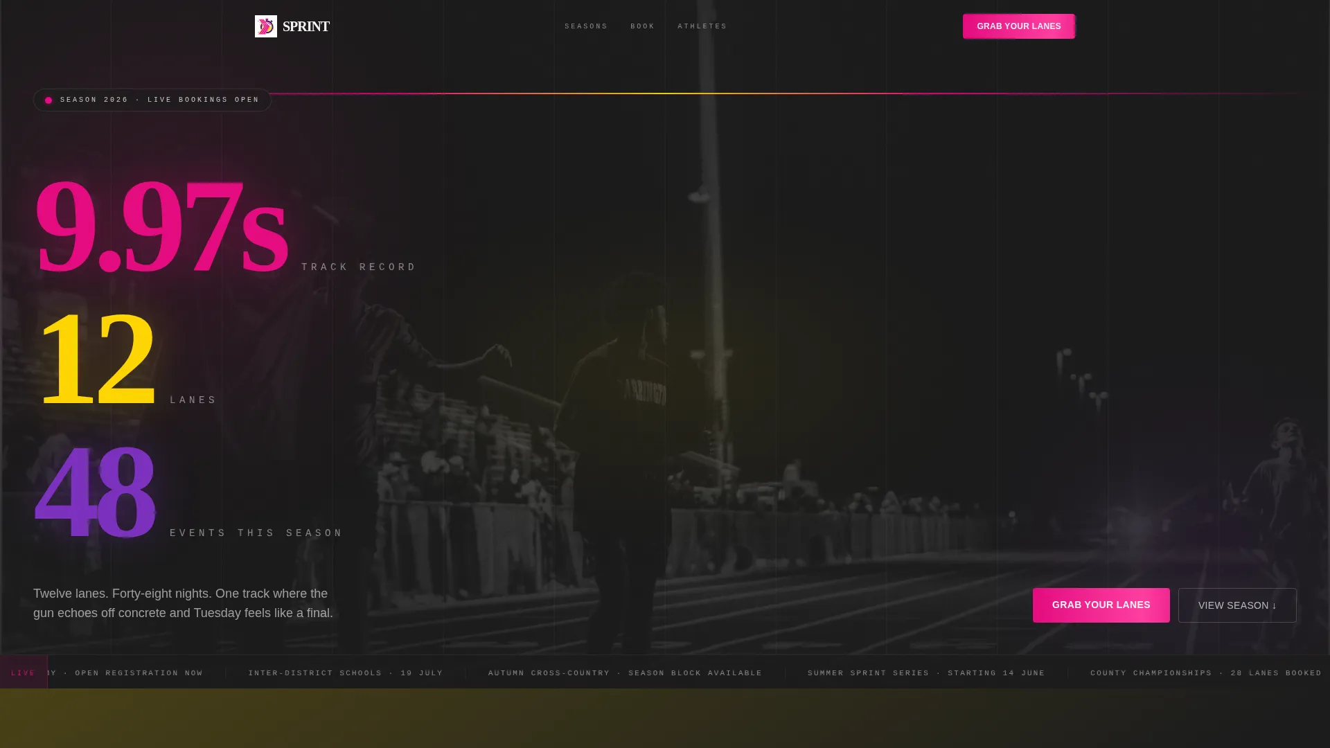 Athletics Stadium Landing Page Template
