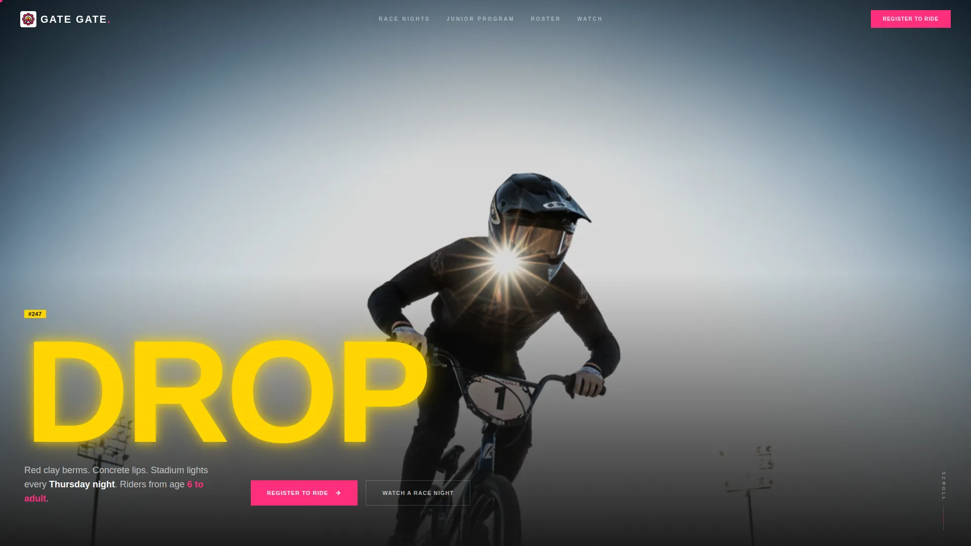 BMX Club Landing Page Template - Register to Ride